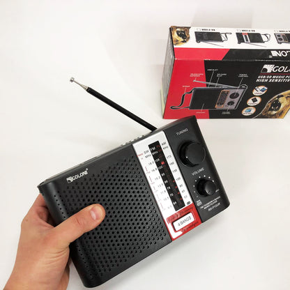 Радиоприемник переносной GOLON RX F12 AM/FM/SW, Радиоприемник am fm, Радио переносное фм. Цвет: черный