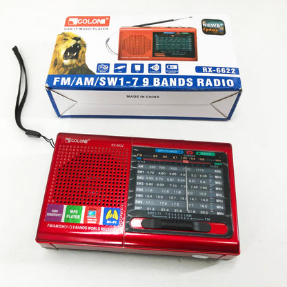 Портативная колонка радио MP3 USB Golon RX-6622. Цвет: красный