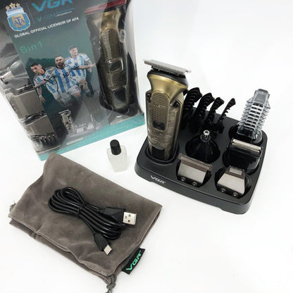 Набор для стрижки VGR 6 в 1 V-095, 16 насадок,  Многофункциональная аккумуляторная машинка для стрижки