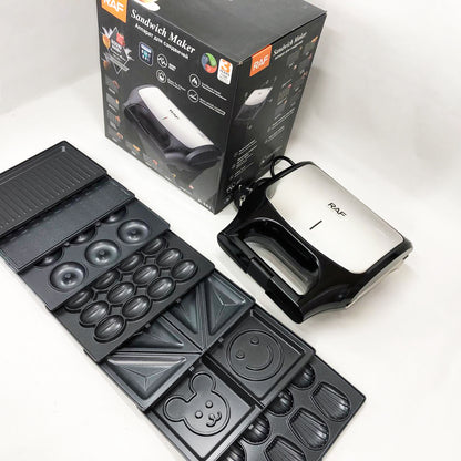 Вафельница бутербродница сендвичница гриль электрическая 8 в 1 RAF R.551 850W Мультипекарь со 8 формами