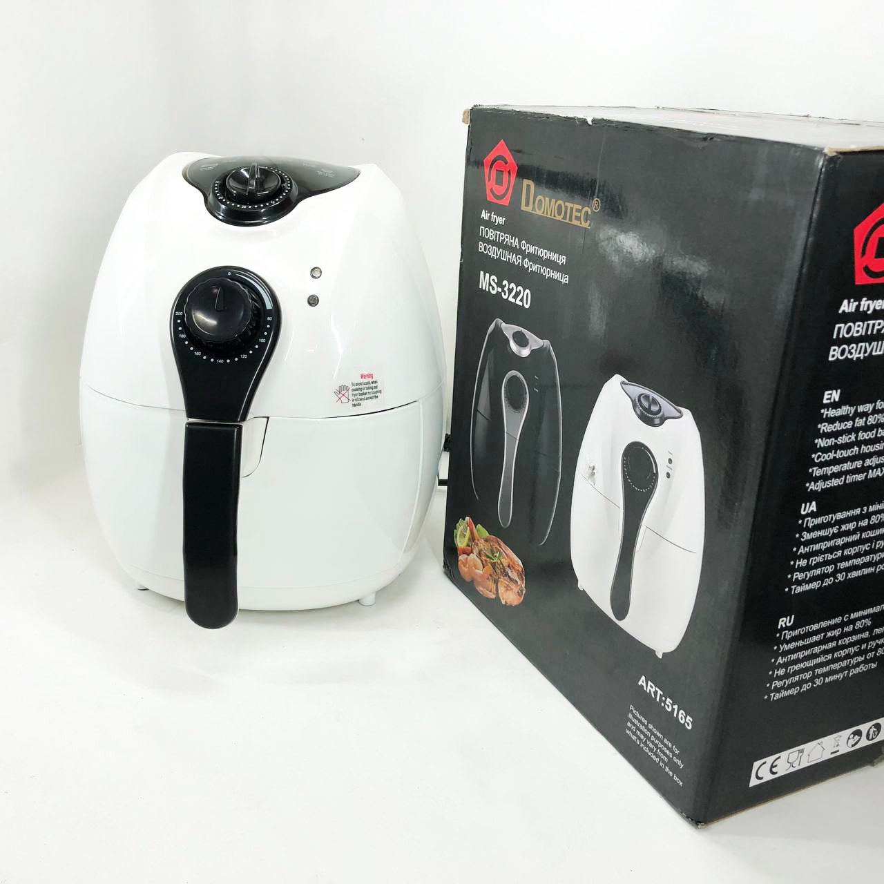 Аерофритниця Мультипіч Аерогриль Domotec MS-3220 1300W 4,5 л Безмасляна з Таймером. Колір: білий