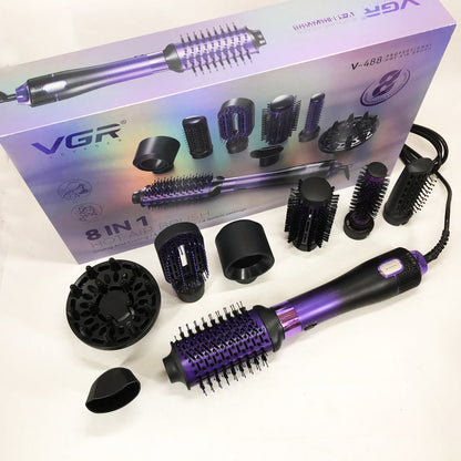 Фен-щетка стайлер VGR 8 в 1 V-488. Цвет: фиолетовый