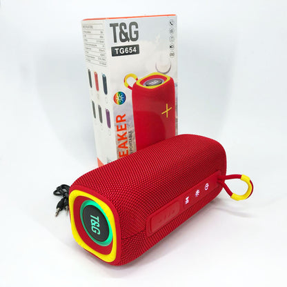 Портативная Bluetooth колонка TG654 8W с подсветкой, блютуз колонка для улицы. Цвет: красный