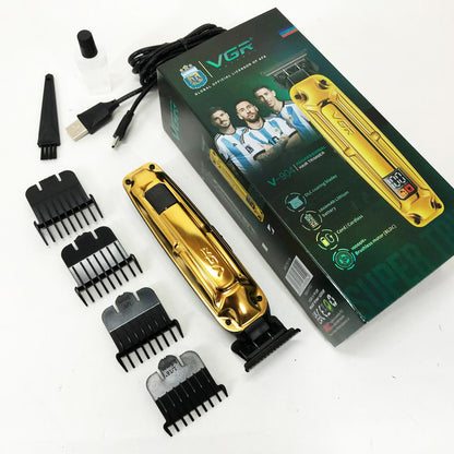 Аккумуляторная машинка VGR V-904 для стрижки волос VGR, машинка с дисплеем и сменными насадками