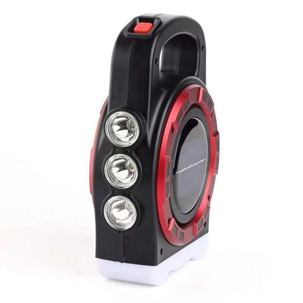 Переносной фонарь прожектор 6678С-3LED+5COB с солнечной панелью и функцией Power Bank, ручной прожектор