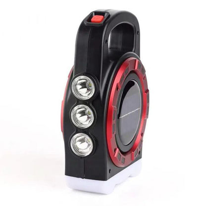 Переносной фонарь прожектор 6678С-3LED+5COB с солнечной панелью и функцией Power Bank, ручной прожектор