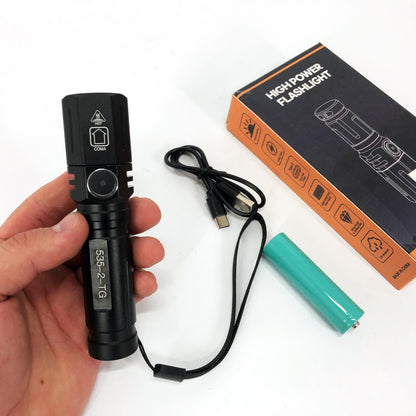 Фонарь ручной аккумуляторный PLD-535-2 с ремешком, Фонарик светодиодный для туриста, Сильный фонарик