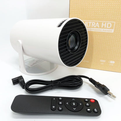 LED Проектор для дома портативный Смарт с WiFi, Bluetooth, Android 11, белый, 1280х720р