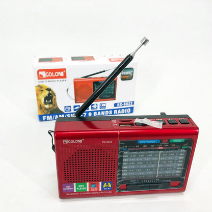 Портативная колонка радио MP3 USB Golon RX-6622. Цвет: красный