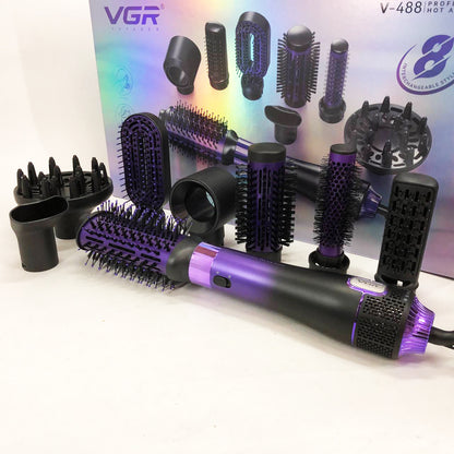 Фен-щетка стайлер VGR 8 в 1 V-488. Цвет: фиолетовый