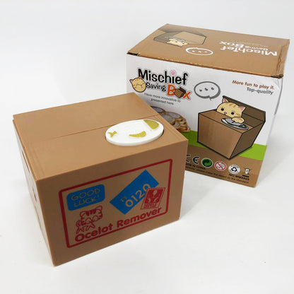 Детская сейф копилка воришка монет в коробке