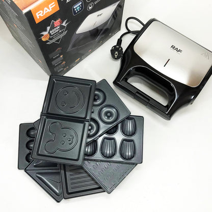 Вафельница бутербродница сендвичница гриль электрическая 8 в 1 RAF R.551 850W Мультипекарь со 8 формами