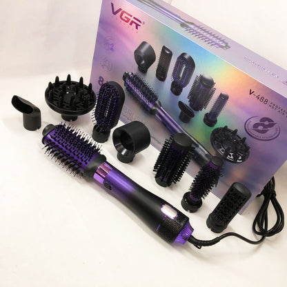 Фен-щетка стайлер VGR 8 в 1 V-488. Цвет: фиолетовый