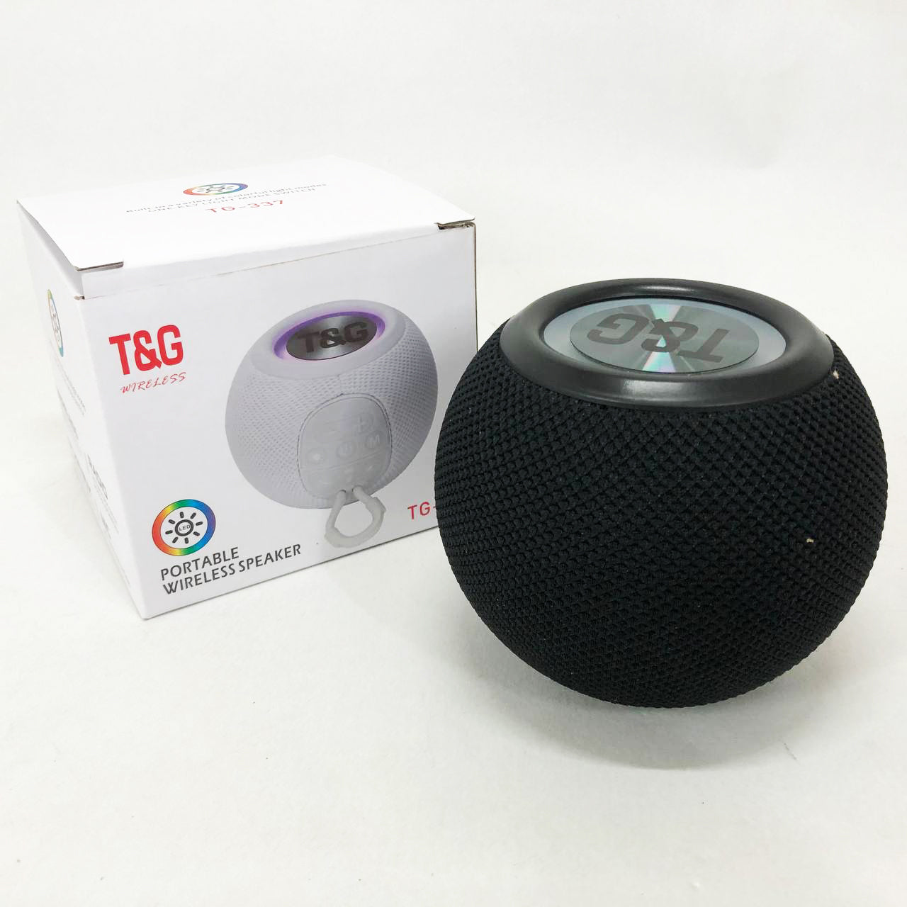 Беспроводная мощная колонка TG337 с Bluetooth, RGB-подсветкой и радио. Цвет: черный