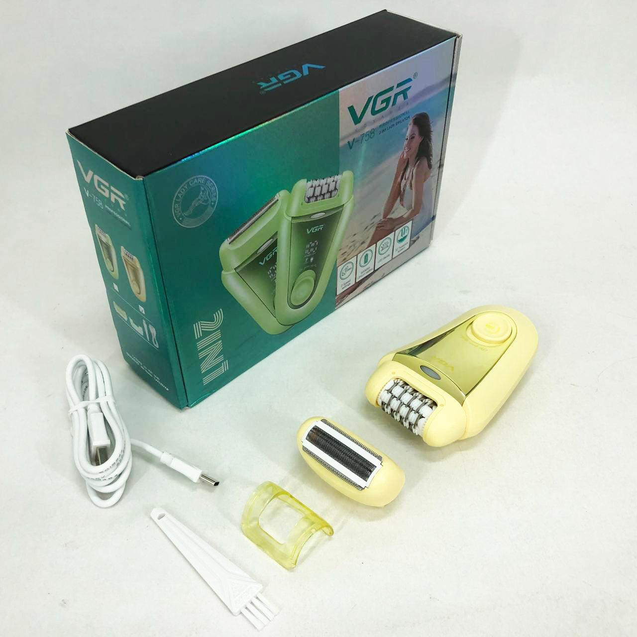 Эпилятор VGR 2 в 1 V-758. Цвет: желтый