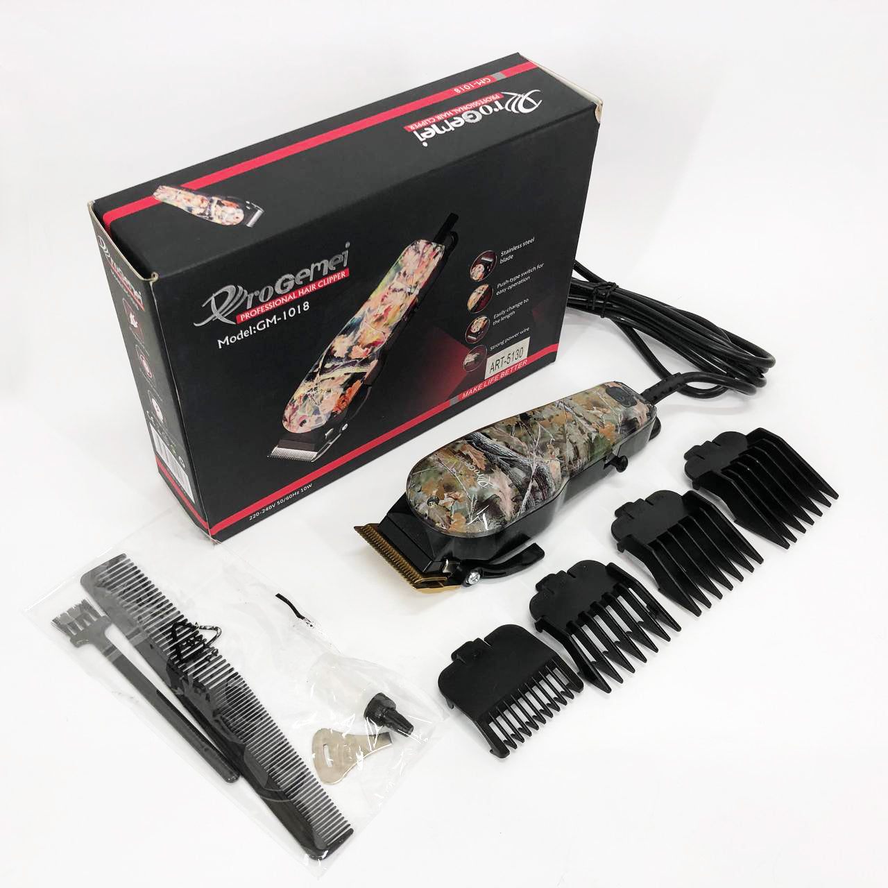 Профессиональная машинка для стрижки волос GEMEI GM-1018, Стильная машинка для стрижки, Тример для бороды