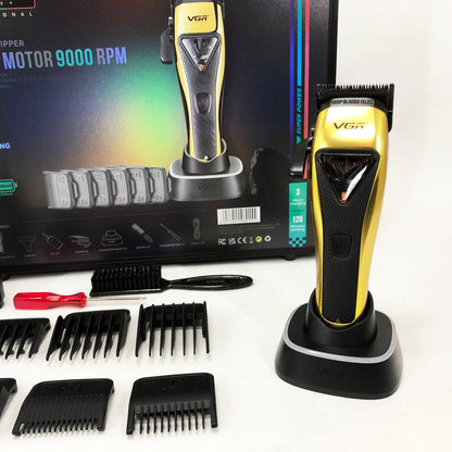 Машинка для стрижки VGR V-015 аккумуляторная беспроводная профессиональная 6 насадок