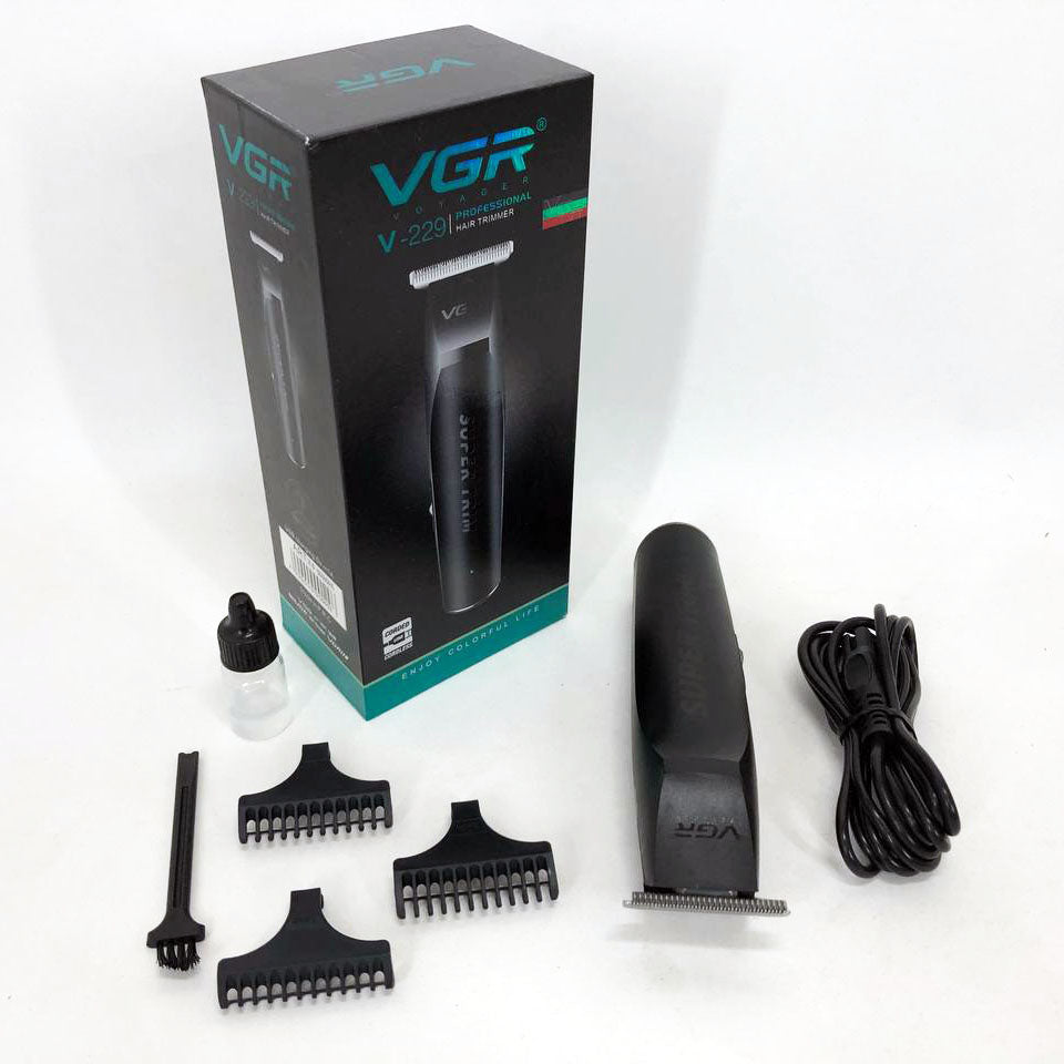 Машинка для стрижки VGR V-229 беспроводная с комплектом насадок, окантовочная машинка
