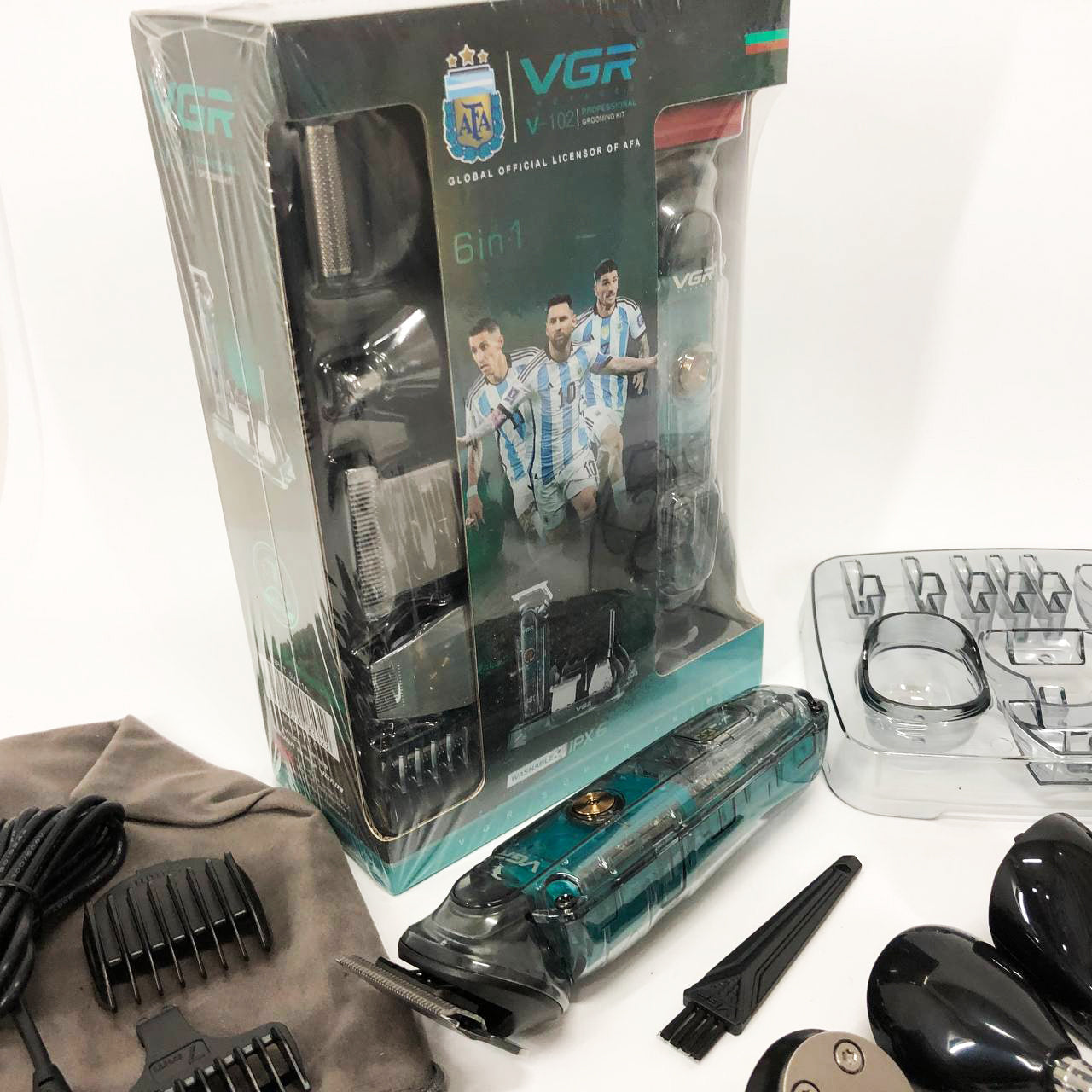 Машинка для стрижки волос, носа, бороды, бритва VGR V-102 5в1 беспроводной триммер с дисплеем