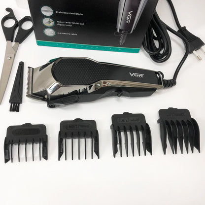 Машинка для стрижки VGR V-130 проводная профессиональная с насадками для окантовки триммер для волос