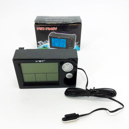 Часы автомобильные электронные авточасы VST-7048V для ВАЗ с вольтметром, температурой