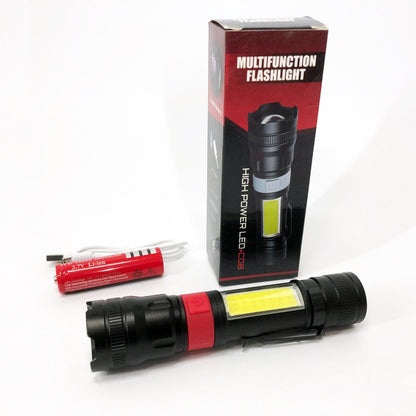 Фонарь ручной аккумуляторный PL-826-P70-COB(white+red), Портативный точечный фонарь, Походный фонарик