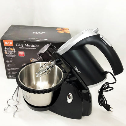 Миксер кухонный ручной RAF R.6662 с подставкой и вращающейся чашей на 3 л 5 скоростей 1000 Вт