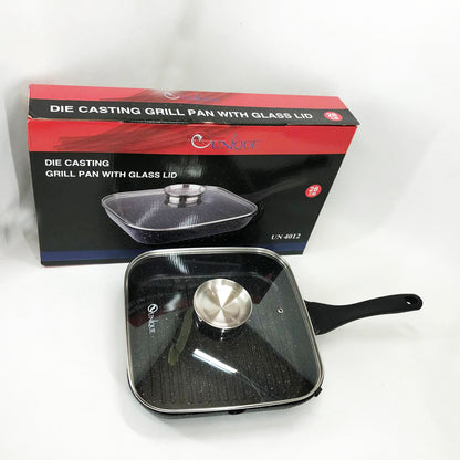 Сковорода гриль UNIQUE UN-4012 стильная 24см, Надежная сковорода с антипригарным покрытием