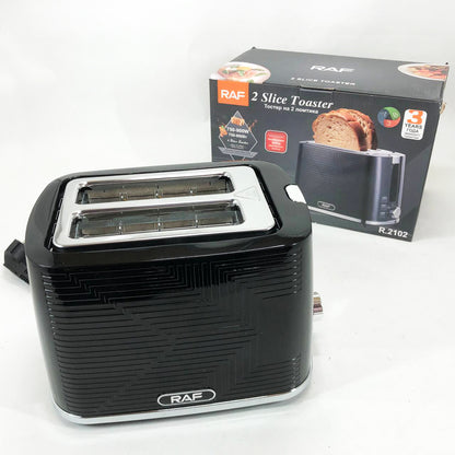 Тостер RAF R.2102, 900 Вт, 2 широких слота, функция размораживания и подогрева