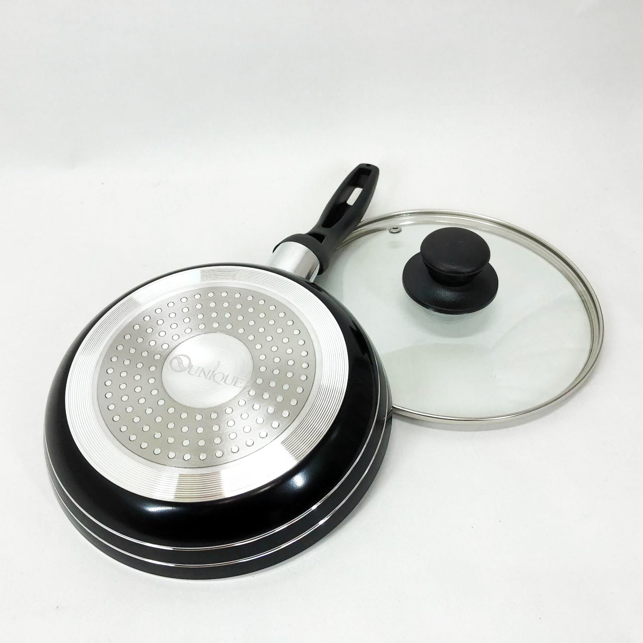 Сковорода с крышкой и антипригарным покрытием UNIQUE UN-5162 20 см, Сковорода фирменная для приготовления