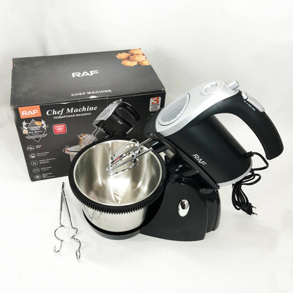 Миксер кухонный ручной RAF R.6662 с подставкой и вращающейся чашей на 3 л 5 скоростей 1000 Вт