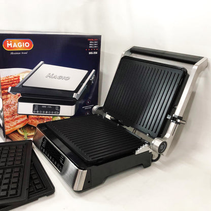 Гриль-барбекю электрический Magio MG-356, Настольный гриль для гамбургеров Прижимная электробутербродница