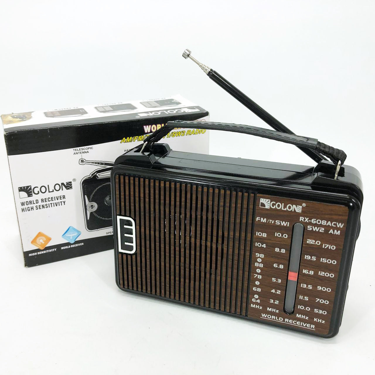 Радиоприемник GOLON RX-608 всеволновый на батарейках + поддержка USB/microSD/MP3/WMA