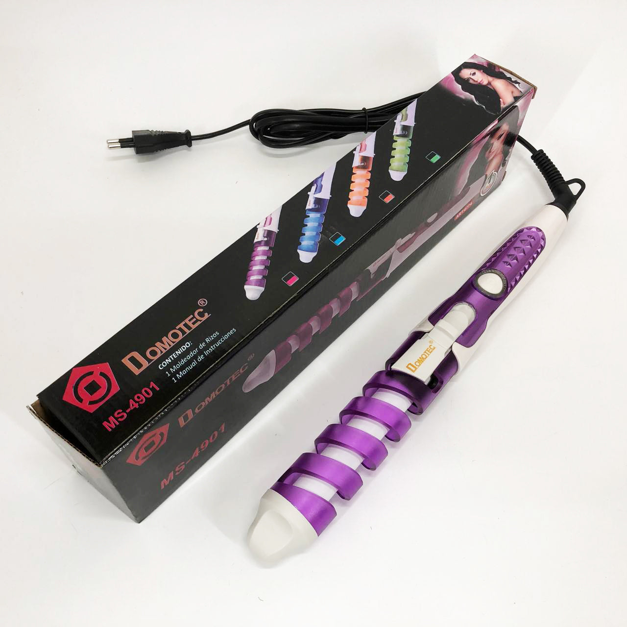 Плойка спиральная для волос Domotec MS 4901 с керамико-турмалиновым покрытием, Стайлер для завивки