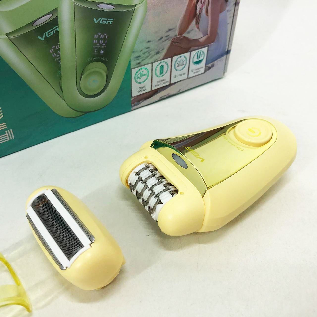 Эпилятор VGR 2 в 1 V-758. Цвет: желтый