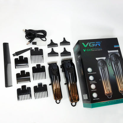 Комплект VGR 2 в 1 V-646 аккумуляторная машинка для стрижки и триммер