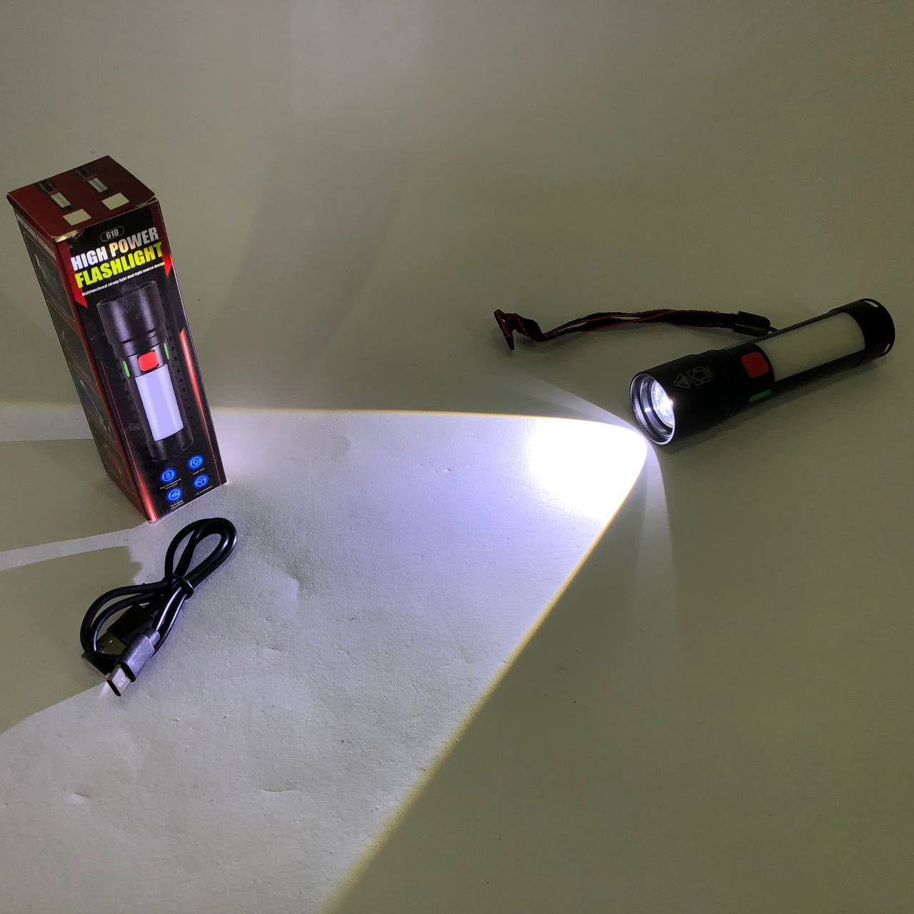 Фонарь 611-TG+COB(white+red), Фонарики для экстренных ситуаций и аварий, Поисковый фонарь ручной