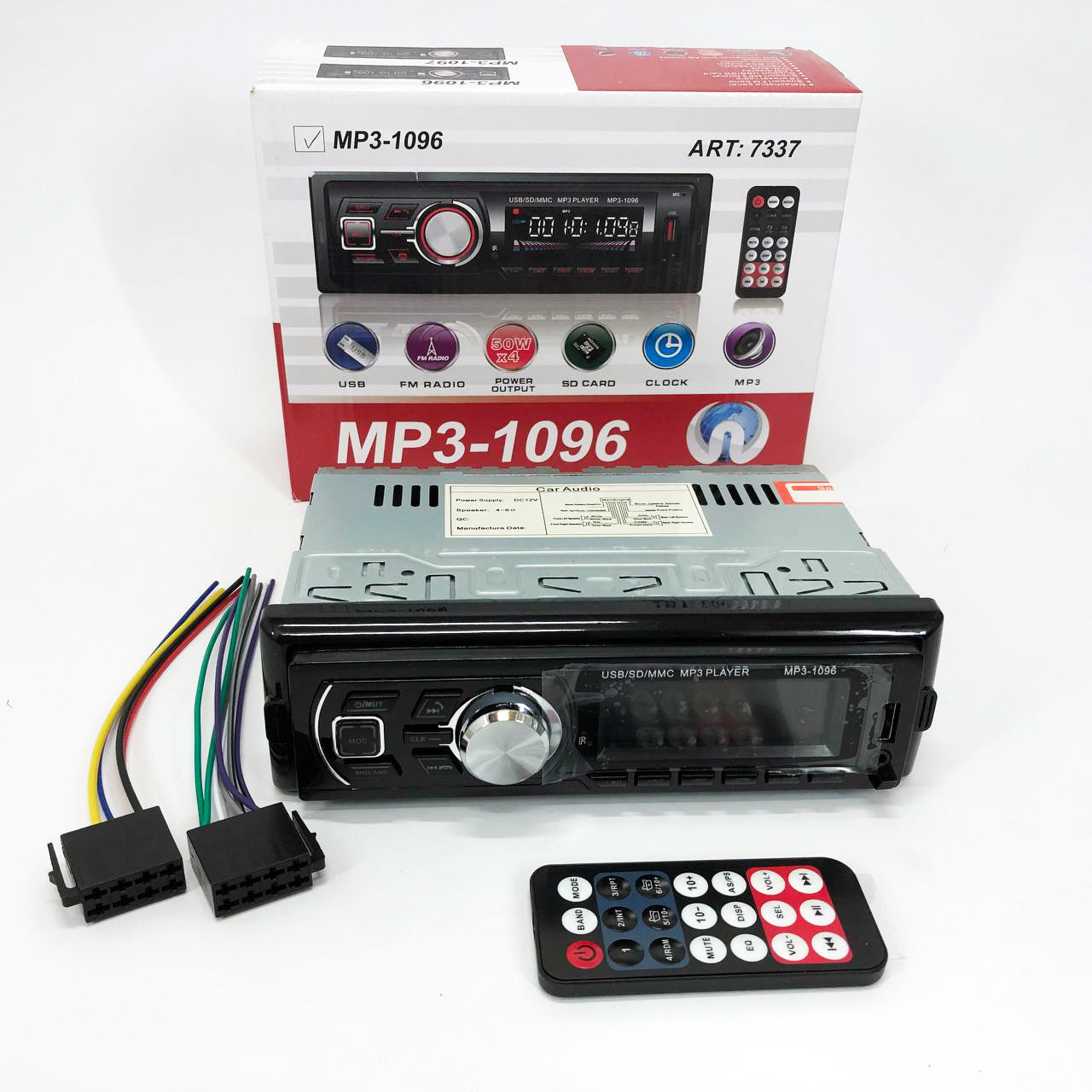 Автомагнитола MP3-1096 BT ISO со съемной панелью 4х50W, Магнитофон для машины авто автомобиля