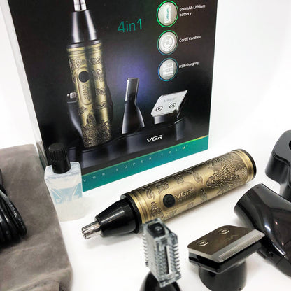 Триммер VGR 4 в 1 V-621, Мужские электробритвы для лица, Бритва для влажного удаления волос