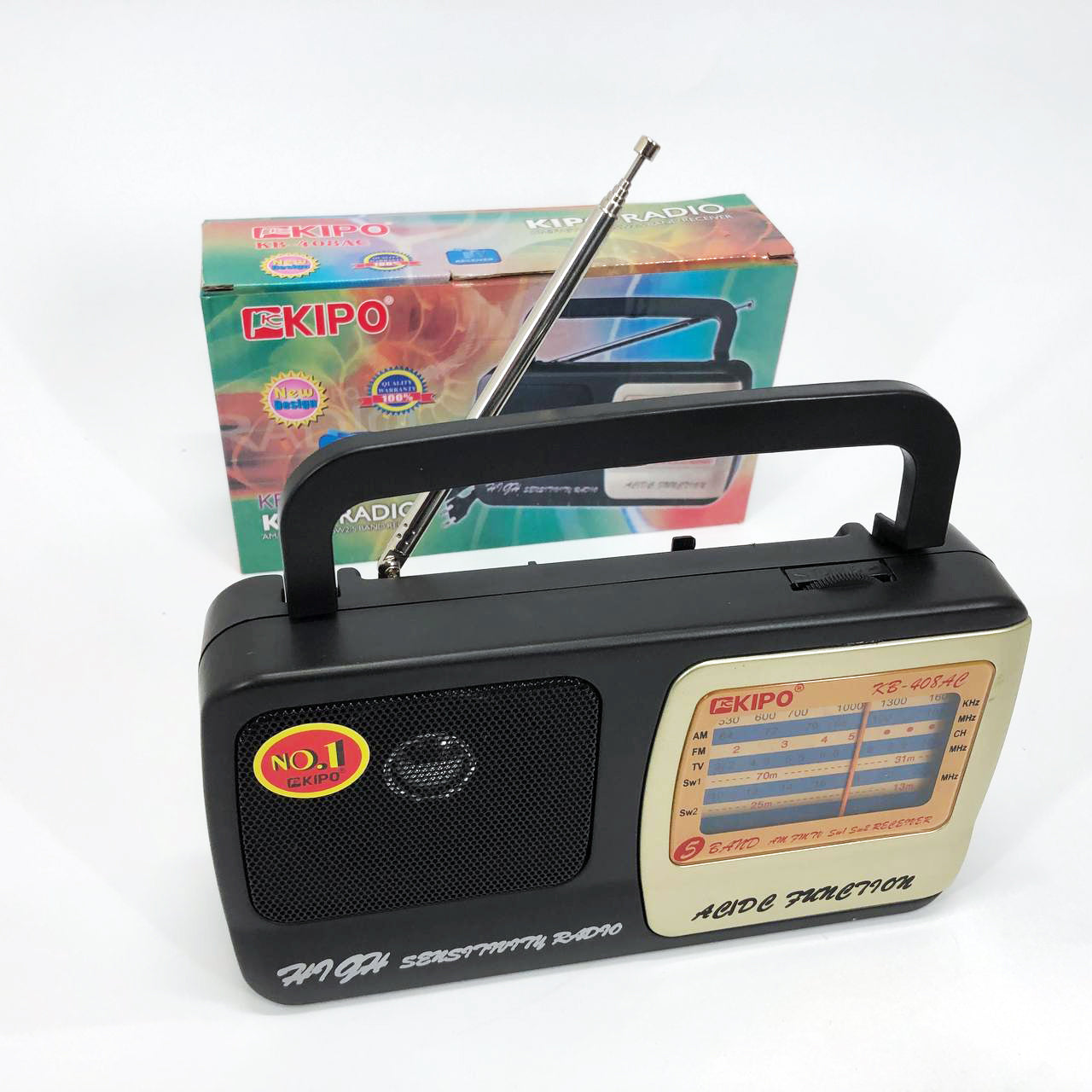 Радиоприёмник KIPO KB-408 AC мощный радио FM c usb питание от батарейки R20 или от сети