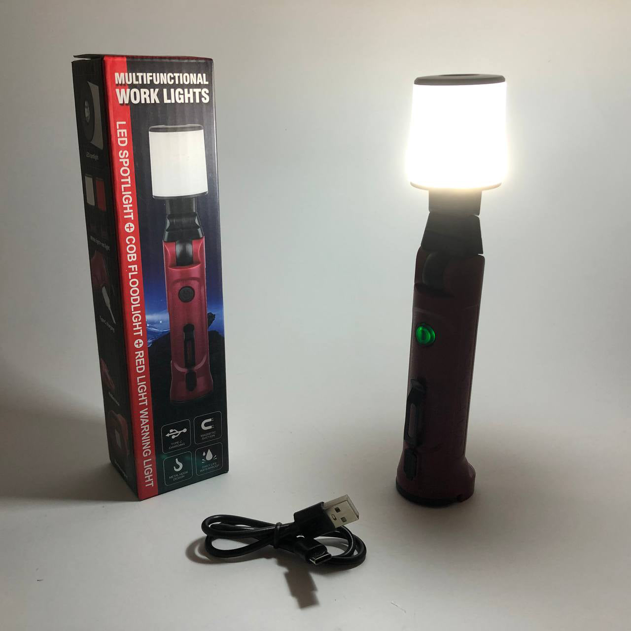 Фонарь аккумуляторный WORKLIGHT-072-XPE 10W 350Lm с крюком и магнитом, Многофункциональный led фонарь