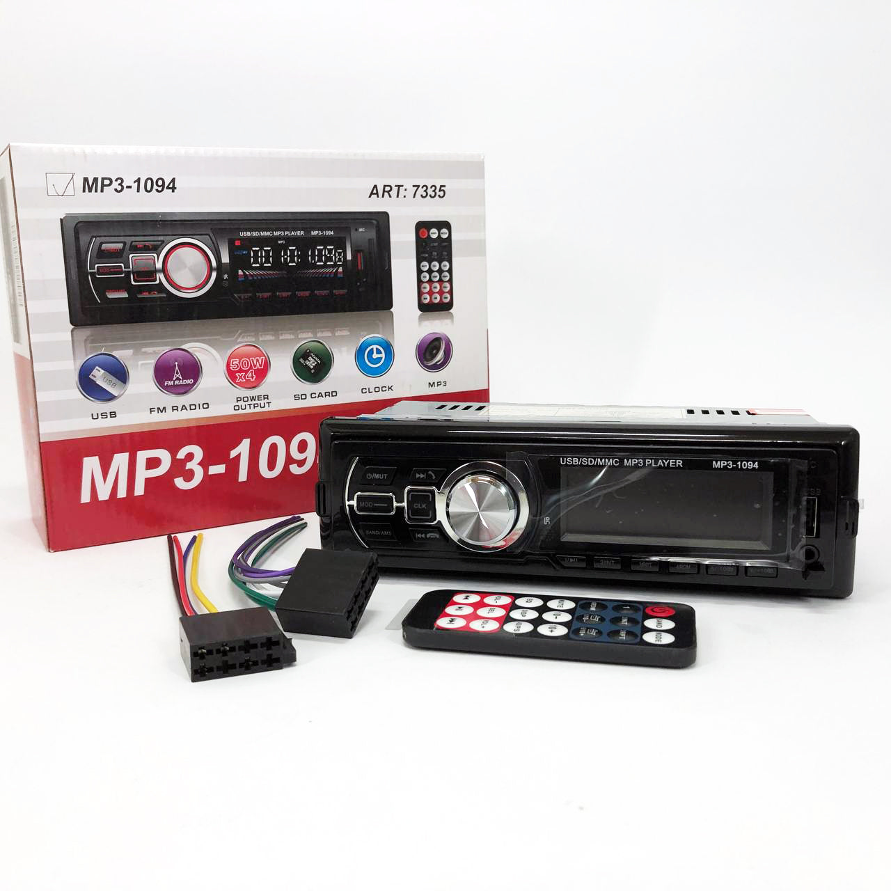 Автомагнитола со съемной панелью MP3 1094 с Bluetooth и пультом / Магнитола в машину автомобильная