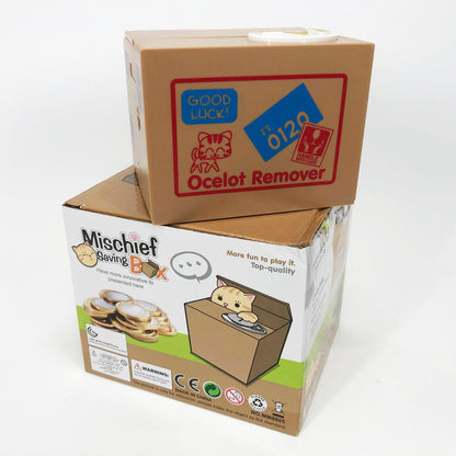 Детская сейф копилка воришка монет в коробке