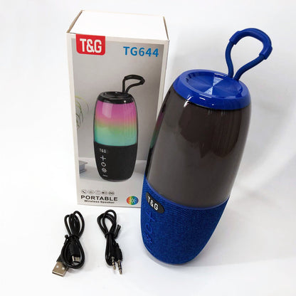 Портативная колонка TG644 5W с RGB подсветкой и ремешком, музыкальные колонки для улицы. Цвет: синий