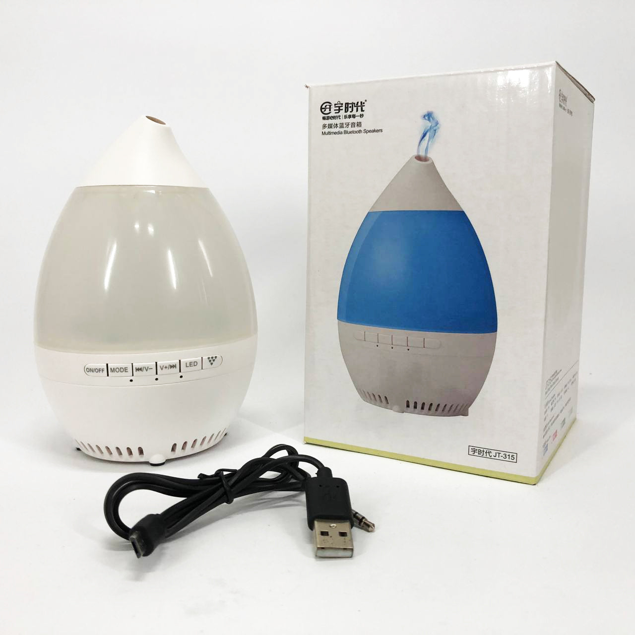 Колонка увлажнитель с диодной подсветкой JT-315, Ионизатор увлажнитель воздуха аромадиффузор. Цвет: белый