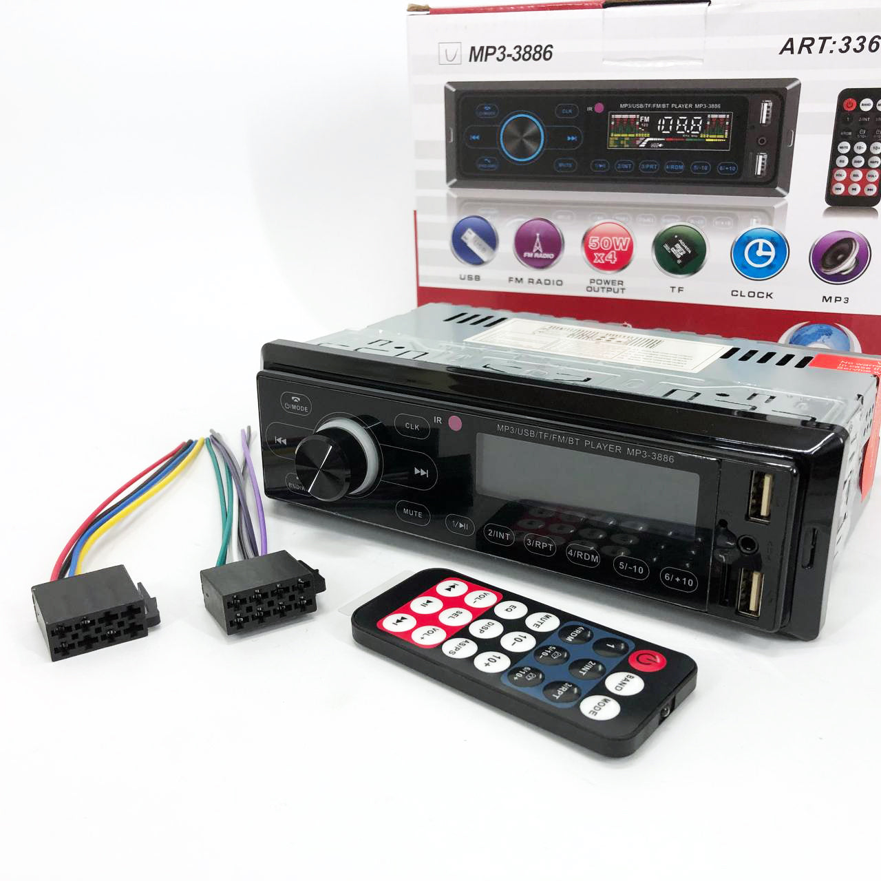 Автомагнитола с сенсорный дисплей MP3 3886 ISO 1DIN многофункциональная, Мультимедиа для автомобиля