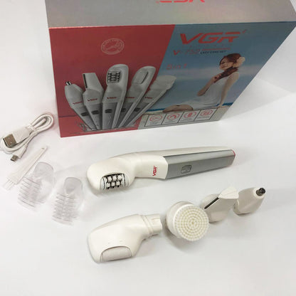 Эпилятор VGR 5 в 1 V-752, 5 насадок. Цвет: красный