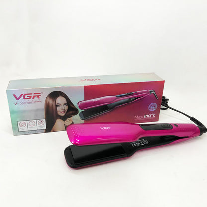 Широкий утюжок для выпрямления волос VGR V-506 мощностью 55 Вт с LED дисплеем 130-210 градусов розовый