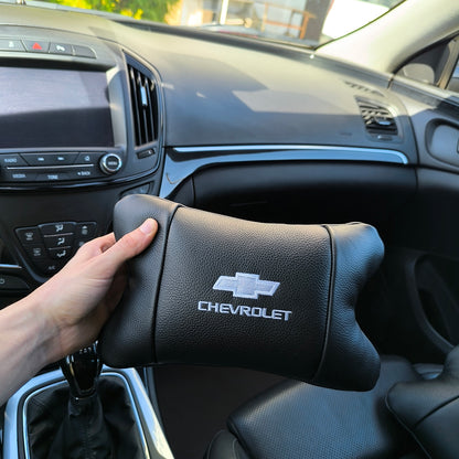 Автомобильные подушки Chevrolet из натуральной итальянской кожи + кожаный брелок в подарок
