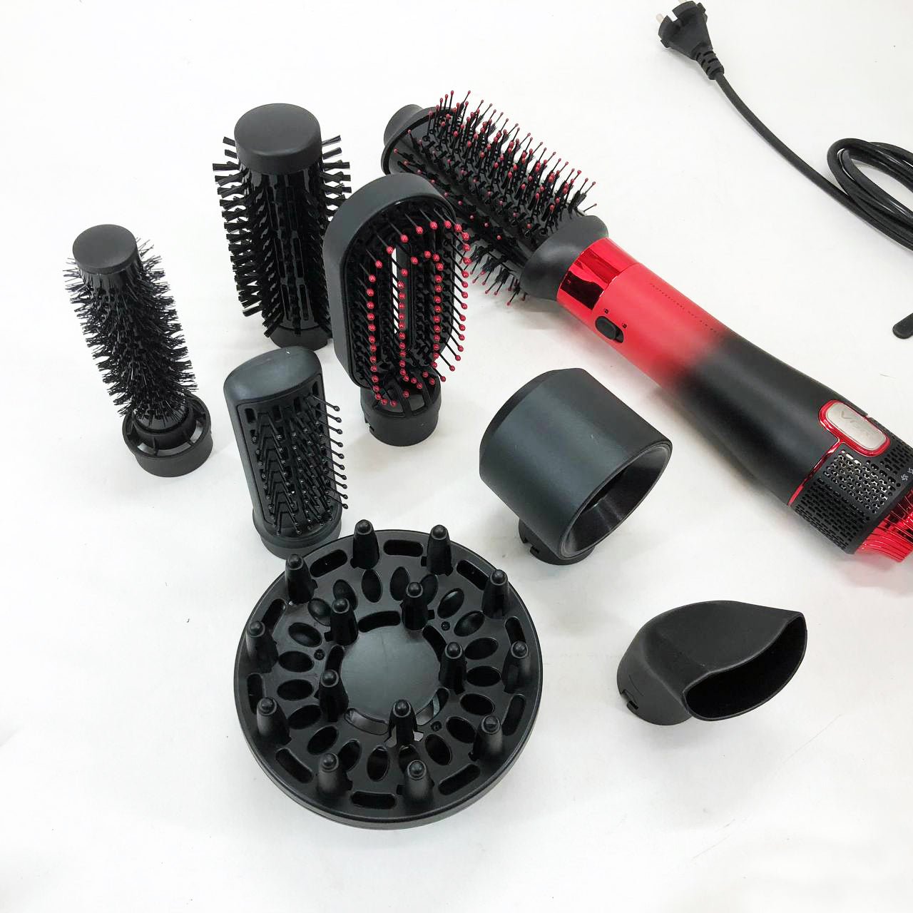 Фен-щітка стайлер VGR V-484 4 в 1. Колір: червоний